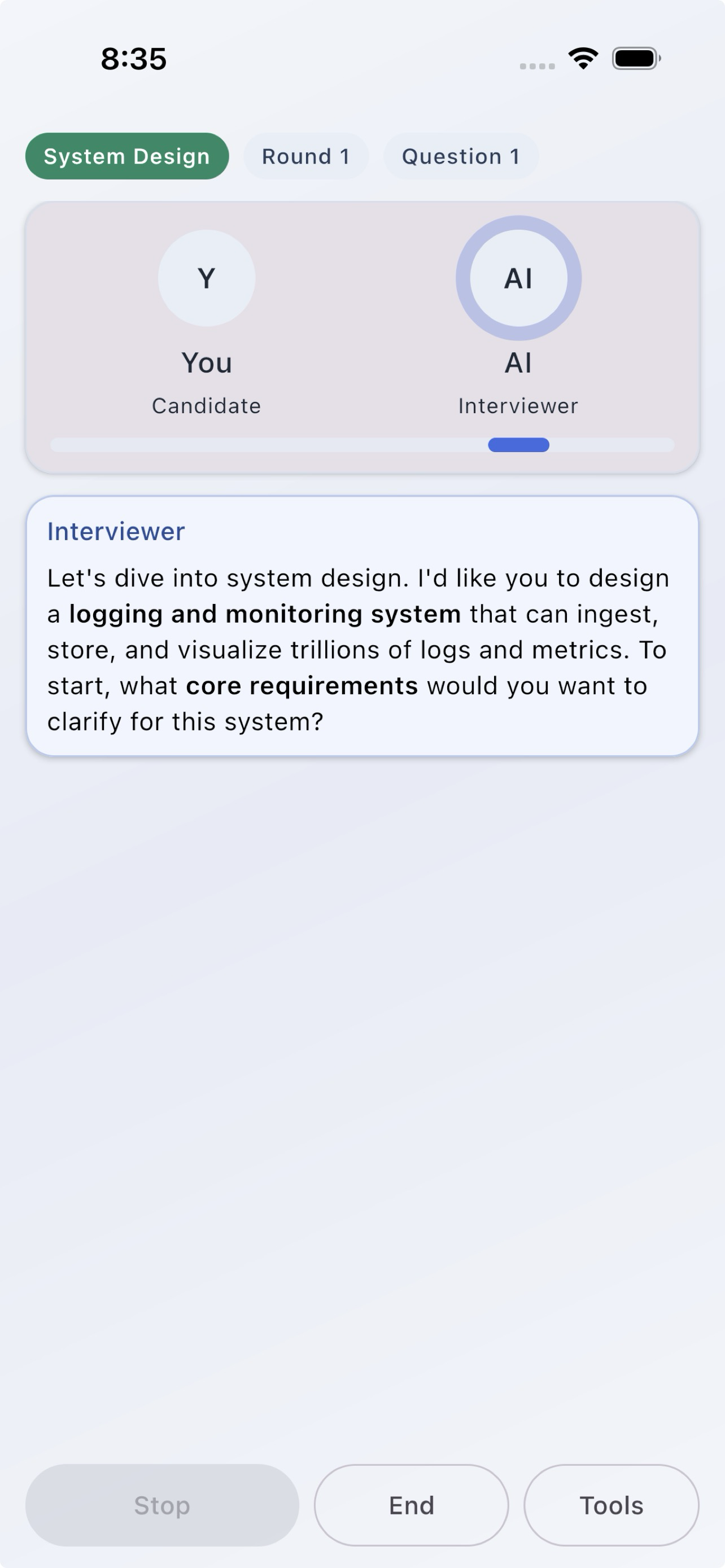 InterviewMachine session detail and coaching